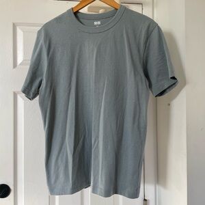Uniqlo Blue Gray Cotton Crew Neck Tee Sz Small